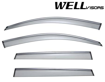 WellVisors - WellVisors Side Window Deflectors Volkswagen Touareg 11-17 With Chrome Trim
