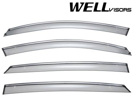 WellVisors - WellVisors Side Window Deflectors Kia Optima 11-15 With Chrome Trim