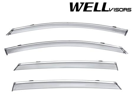 WellVisors - WellVisors Side Window Deflectors Kia Optima 2016-2020 with Chrome Trim