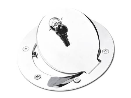 I3 Enterprise - I3 2007-2013 Chevy Silverado /Gmc Sierra / Denali -1500 2500 3500 - (New Body Style Only ) - Stainless Steel Fuel Gas Tank Door With Lock & Keys - Chrome