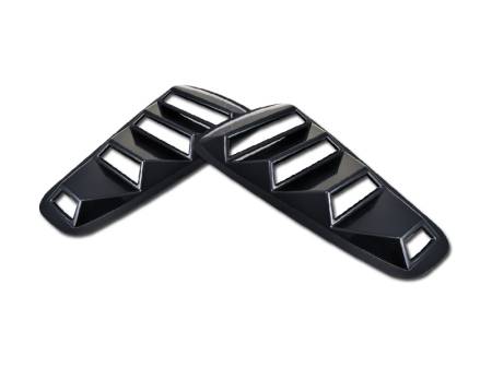 I3 Enterprise - I3 05-09 Ford Mustang Abs Gt Style Rear Quarter Window Louvers Version 1 ( Will Not Fit Convertible ) (Black)