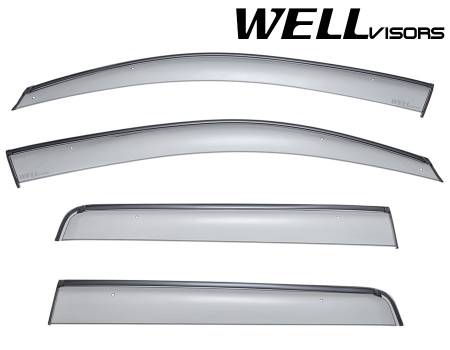 WellVisors - WellVisors Side Window Deflectors Mitsubishi Outlander 14-20 With Black Trim