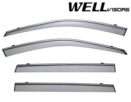 WellVisors - WellVisors Side Window Deflectors Subaru Outback 10-14 With Chrome Trim