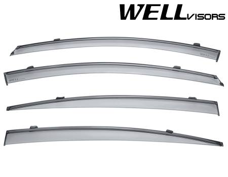 WellVisors - WellVisors Side Window Deflectors Hyundai Elantra 17-20 sedan with black trim