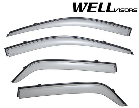 WellVisors - WellVisors Side Window Deflectors Kia Sportage 04-10 With Black Trim