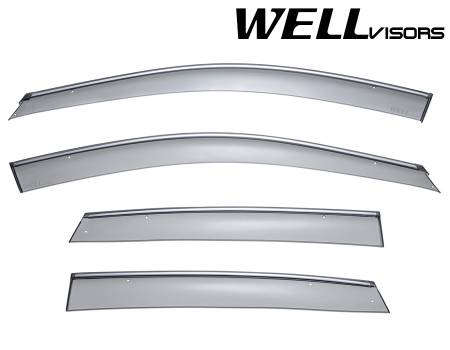 WellVisors - WellVisors Side Window Deflectors Honda CRV 07-11 With Chrome Trim
