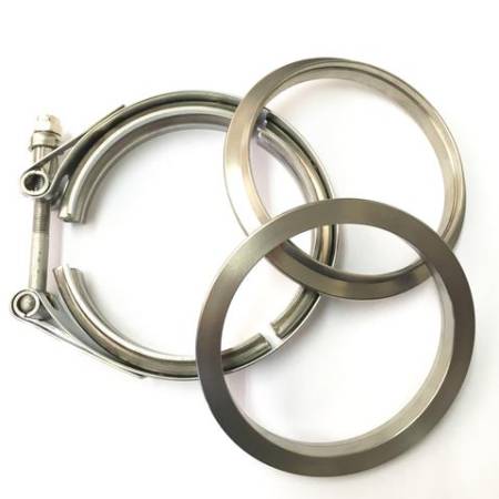 Ticon Industries - Ticon Industries 3.5" Titanium V-Band Assembly (2 Flanges & 1 Clamp)
