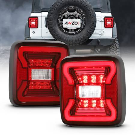 ANZO Headlights, Tail Lights and More  - ANZO 18-19 Jeep Wrangler JL LED Taillights Black