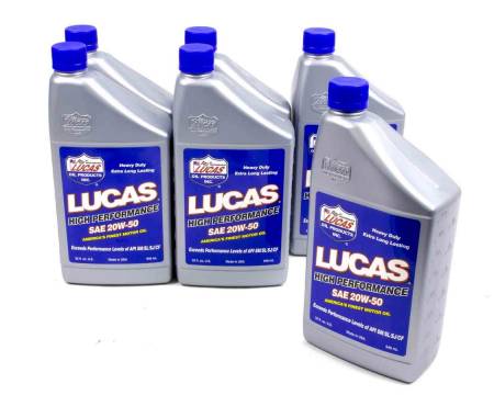 Lucas Oil - Lucas Motor Oil - High Performance Plus - 20W50 - Conventional - 1 qt - Set of 6