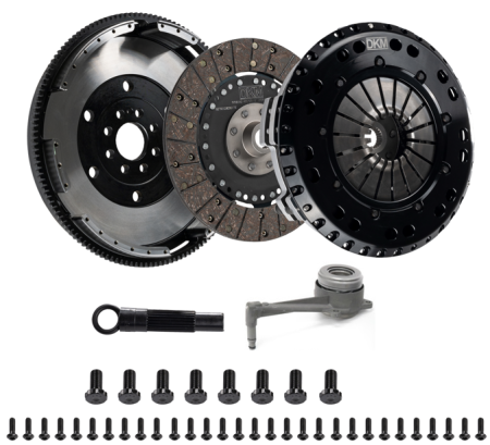 DKM Clutch - DKM Clutch 2.0 VW/Audi A3 TSI 8 Bolt Motor MS Twin Disc Clutch w/Steel Flywheel (660 ft/lbs Torque)
