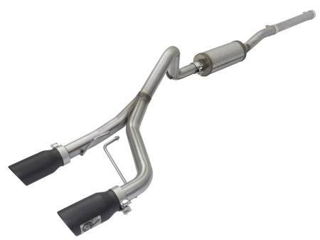 aFe Power (Advanced FLOW Engineering) - aFe Rebel Series CB 2.5in Dual Center Exit SS Exhaust w/ Black Tips 07-15 Jeep Wrangler 3.6L/3.8L V6