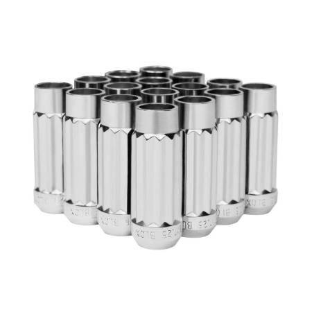 BLOX Racing - BLOX Racing 12-Sided P17 Tuner Lug Nuts 12x1.25 - Chrome Steel - Set of 16