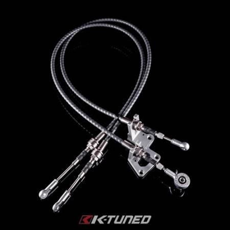 K-Tuned - K-Tuned Shifter Cables - Race-Spec Shifter Cables (w/ Billet Trans Bracket)
