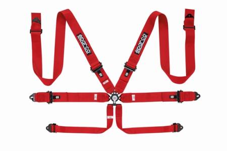 Sparco - Sparco Belt 6pt 3in Aluminum Red