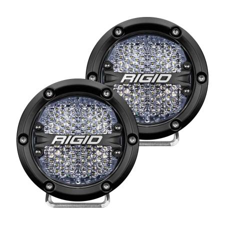 Rigid Industries - RIGID 360-Series 4 Inch Off-Road LED Light, Diffused Lens, White Backlight, Pair