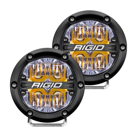 Rigid Industries - RIGID 360-Series 4 Inch Off-Road LED Light, Drive Beam, Amber Backlight, Pair