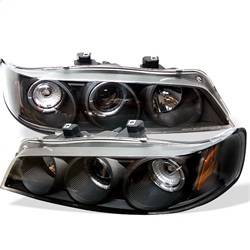 Spyder Auto - Spyder Honda Accord 94-97 1PC Projector Headlights LED Halo Amber Reflctr Blk PRO-YD-HA94-AM-BK