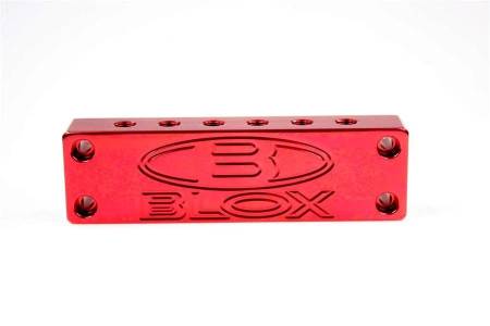 BLOX Racing - BLOX Racing Surface-mount Vacuum Block - 6-Port / Billet Aluminum - Red
