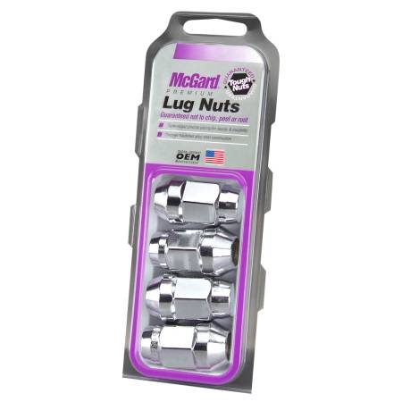 McGard - McGard Hex Lug Nut (Cone Seat Bulge Style) M14X1.5 / 13/16 Hex / 1.945in. Length (4-Pack) - Chrome