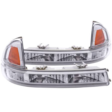 ANZO Headlights, Tail Lights and More  - ANZO 1997-2004 Dodge Dakota Euro Parking Lights Chrome w/ Amber Reflector