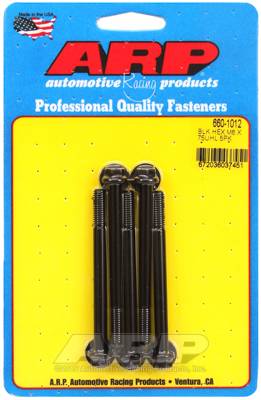 ARP - ARP M6 x 1.00 x 75 hex black oxide bolts 660-1012