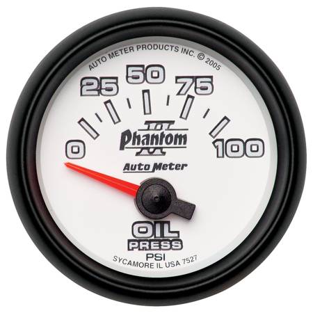 AutoMeter - AutoMeter Phantom II 52mm Short Sweep Electronic 0-100psi Oil Pressure Gauge