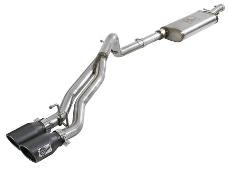 aFe Power (Advanced FLOW Engineering) - aFe Rebel Series Cat-Back 2.5in Dual Center Exit SS Exhaust w/ Black Tips 07-14 Jeep Wrangler V6
