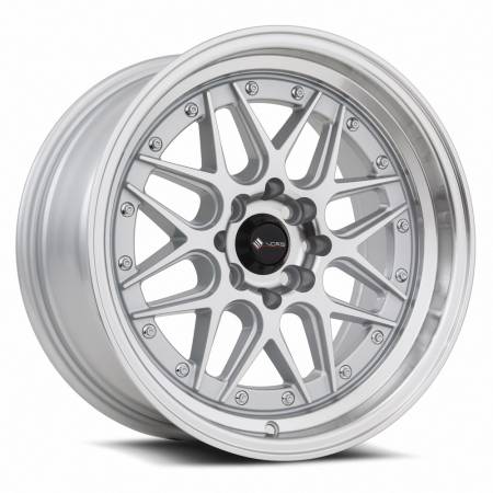 Vors Wheels - Vors Wheels Rim VR7 16x8 4x108 ET20 73.1CB Silver Machine Face Lip Chrome Rivet