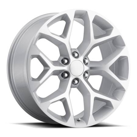 Factory Reproductions Wheels - FR 59 - Chevrolet Truck Snowflake Replica Wheel 26x10 6x5.5 ET24 78.1CB Silver Machine Face