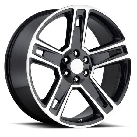 Factory Reproductions Wheels - FR 34 - Chevrolet Silverado Replica Wheel 22x9 6x5.5 ET24 78.1CB Black Machine Face