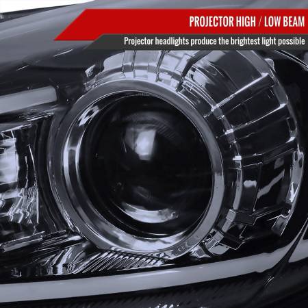 Spec'D Tuning Products - Spec-D 2010-2013 Mazda 3 Projector Headlights w/ LED Light Strip (Glossy Black Housing/Smoke Lens)
