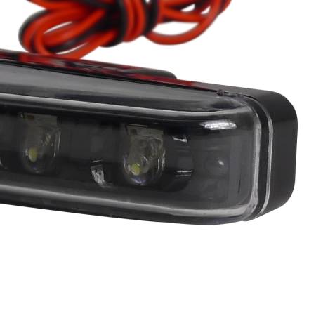 Spec'D Tuning Products - Spec-D Universal 4W 8 LED 6000K Daytime Running Lights (Matte Black Housing/Clear Lens)