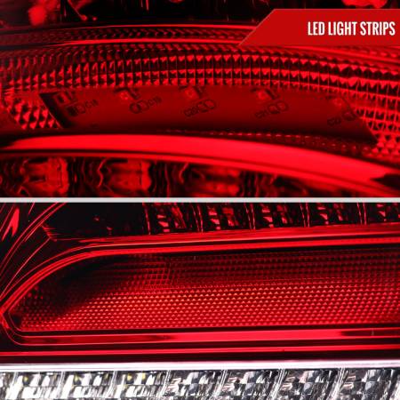 Spec'D Tuning Products - Spec-D 2001-2004 Mercedes Benz W203 C-Class Sequential Turn Signal LED Tail Lights (Chrome Housing/Red Lens)