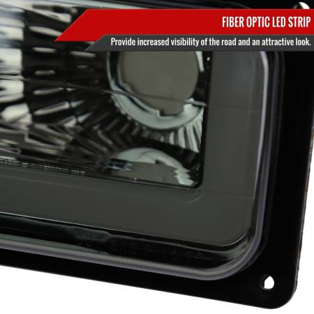 Spec'D Tuning Products - Spec-D 1988-1998 Chevrolet/GMC C10 C/K LED Strip Bumper Corner Signal Lights (Chrome Housing/Smoke Lens)