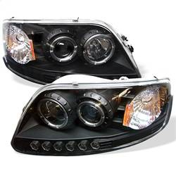Spyder Auto - Spyder Ford F150 97-03 Projector - LED Halo Amber Reflctr LED Blk PRO-YD-FF15097-1P-AM-BK