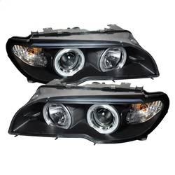 Spyder Auto - Spyder BMW E46 3-Series 04-06 2 DR Projector Halogen Model- LED Halo Blk PRO-YD-BMWE4604-2DR-HL-BK