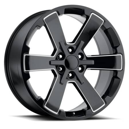 Factory Reproductions Wheels - FR 45 - GMC Dual Six Star Replica Wheel 22x9 6x5.5 ET24 78.1CB Black/Ball Milled