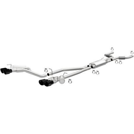 MagnaFlow Exhaust Products - MagnaFlow 20-21 Ford Explorer 3.0L V6 Dual Exit Quad Black Chrome Tip Street Series Cat-Back Exhaust
