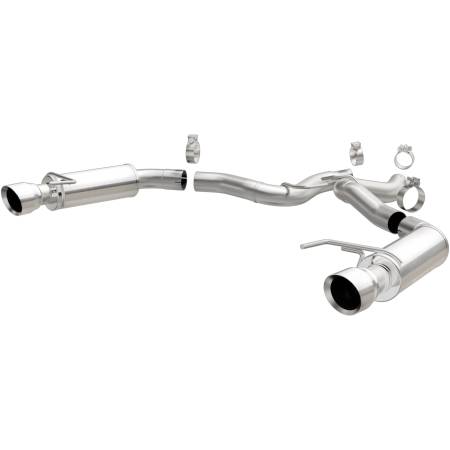 MagnaFlow Exhaust Products - MagnaFlow Axle Back, SS, 3in, Competition, Dual Split Polished 4.5in Tip 2015 Ford Mustang GT V8 5.0