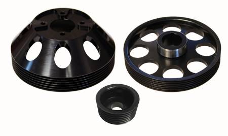 Torque Solution - Torque Solution Lightweight WP/Crank/Alt Pulley Combo (Black): Hyundai Genesis Coupe 3.8 2010+