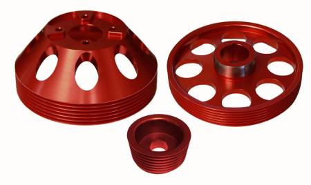 Torque Solution - Torque Solution Lightweight WP/Crank/Alt Pulley Combo (Red): Hyundai Genesis Coupe 3.8 2010+