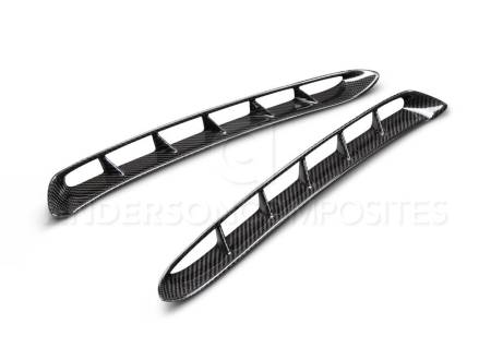 Anderson Composites - Anderson Composites 15-17 Mustang Carbon Fiber GT350 Style Fender Vent Inserts (Only Fit AC Fenders)