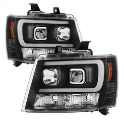 Spyder Auto - Spyder 07-14 Chevy Suburban/1500/2500/Tahoe V2 Projector Headlights Blk PRO-YD-CSUB07V2-DRL-BK
