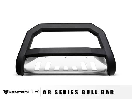 Armordillo - Armordillo 1999-2004 Ford Super Duty F-250/F-350/F-450/F-550 AR Series Matte Black Aluminum Skid Plate Bull Guard - W/Skid Plate