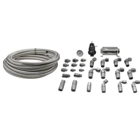 DeatschWerks - DeatschWerks 2006+ Hemi X2 Series Pump Module -8AN Feed w/ -6AN Return PTFE Plumbing Kit