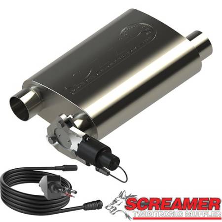 QTP (Quick Time Performance) - QTP 2.5in Weld-On 304SS Reverse Screamer Muffler w/Bolt-On QTEC Electric Cutout