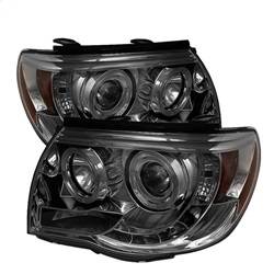 Spyder Auto - Spyder Toyota Tacoma 05-11 Projector Headlights LED Halo LED Smoke High H1 Low H1 PRO-YD-TT05-HL-SM