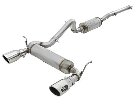 aFe Power (Advanced FLOW Engineering) - aFe Rebel Series 2.5in 409 SS Cat-Back Exhaust w/ Polished Tips 07+ Jeep Wrangler (JK) V6 3.6L/3.8L