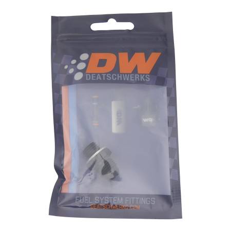 DeatschWerks - DeatschWerks 6AN Male Flare to M12 X 1.5 Male Metric Adapter (Incl Washer) - Anodized Matte Black