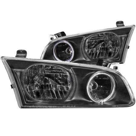 ANZO Headlights, Tail Lights and More  - ANZO 2000-2001 Toyota Camry Crystal Headlights w/ Halo Black